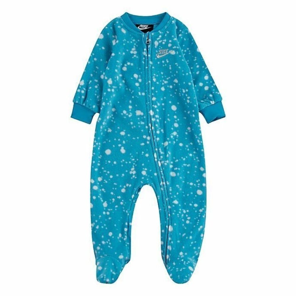 Nike Newborn Rise Gradient Long Sleeve Footie Pajamas Zip Closure Chlorine Blue